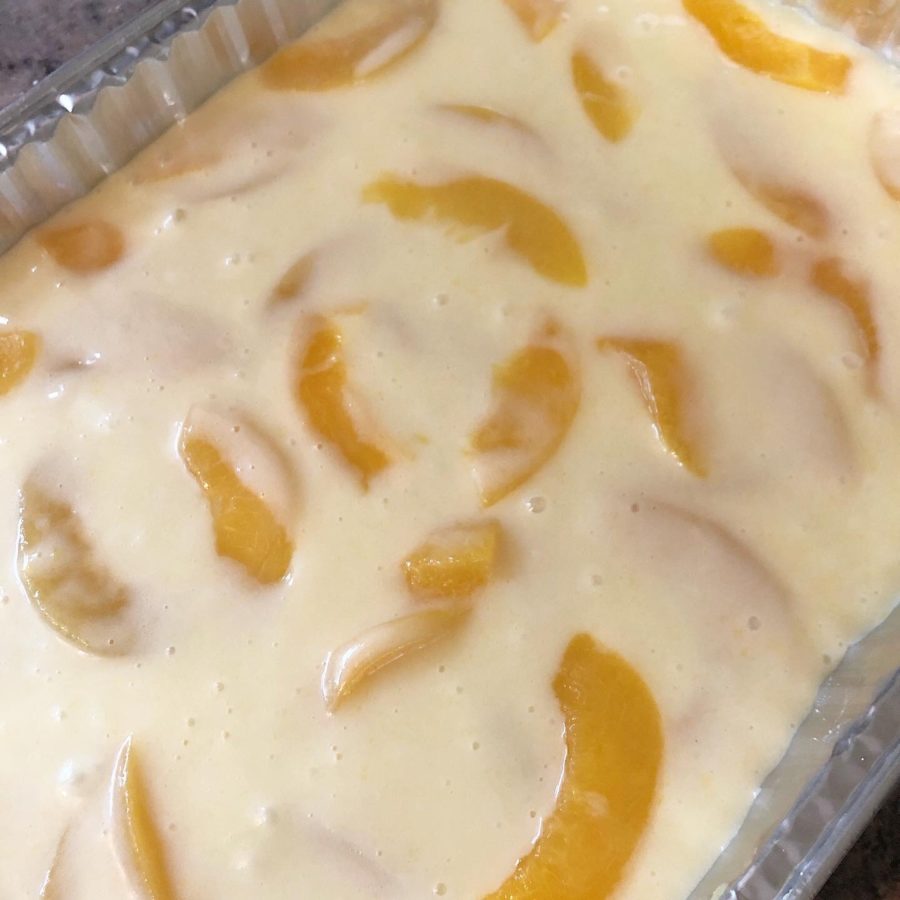 Gooey Butter Cake {with Peaches} - Katie Drane Blog
