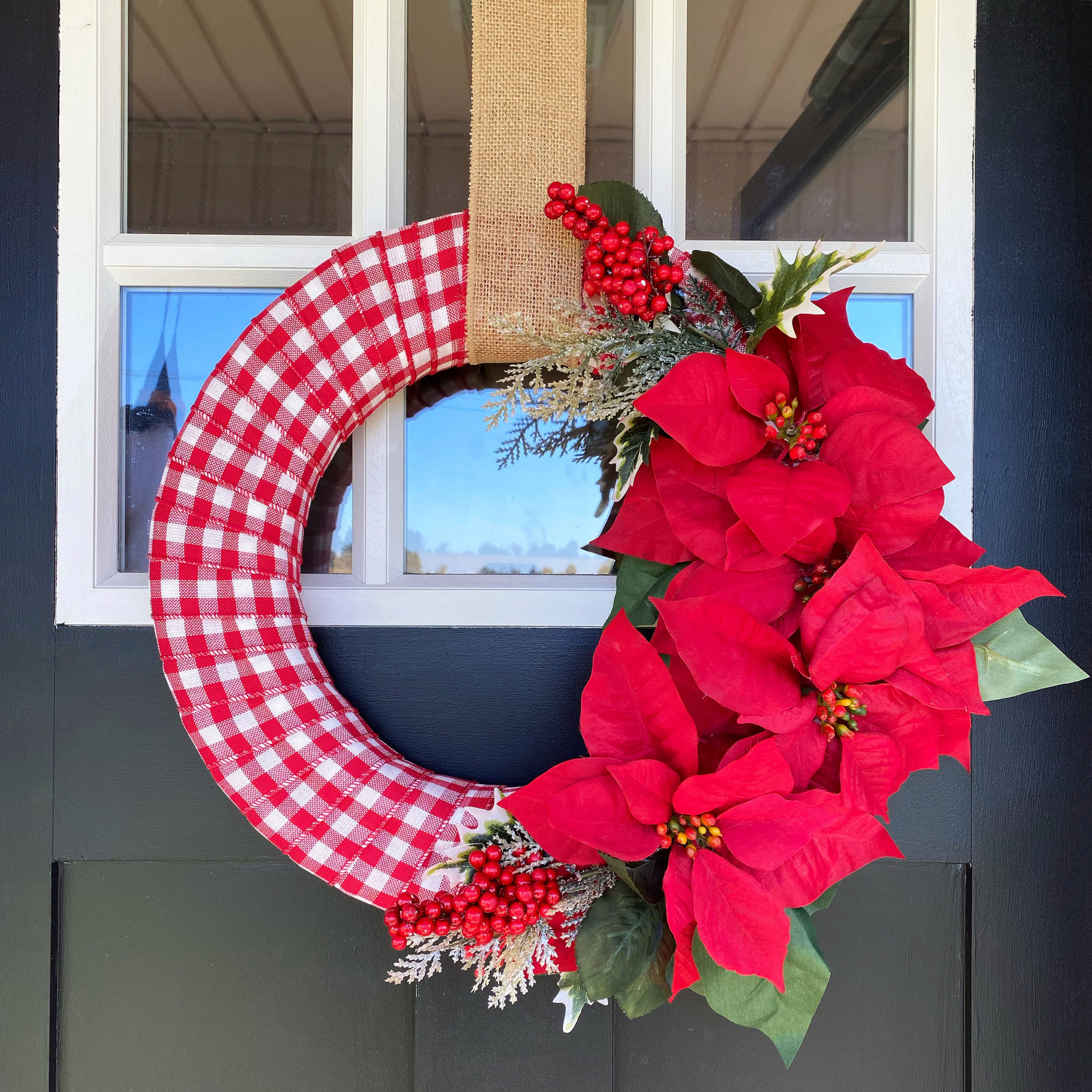 Buffalo Check Christmas Wreath DIY Tutorial - Artful Homemaking