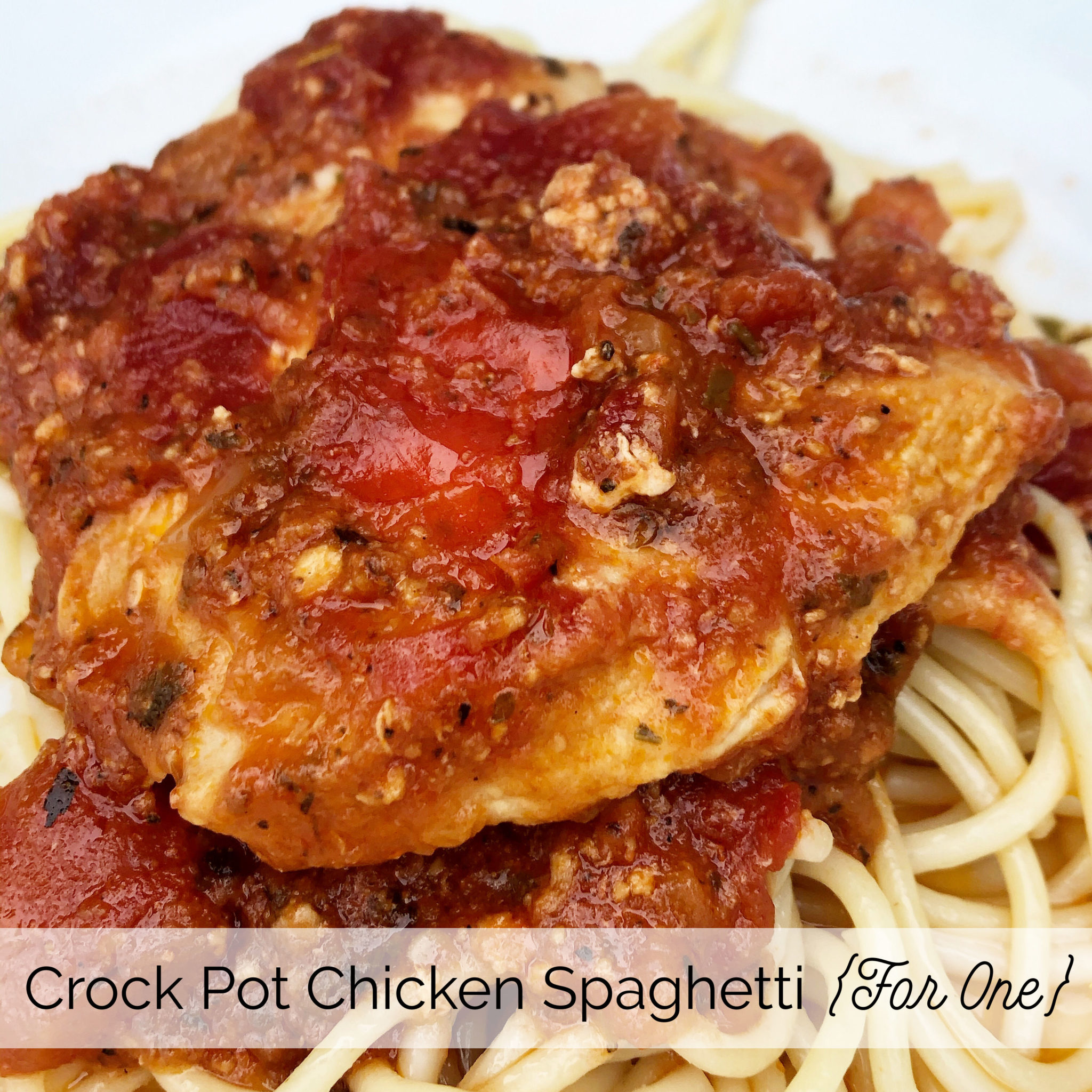 Crock Pot Chicken Spaghetti {For One} Katie Drane Blog