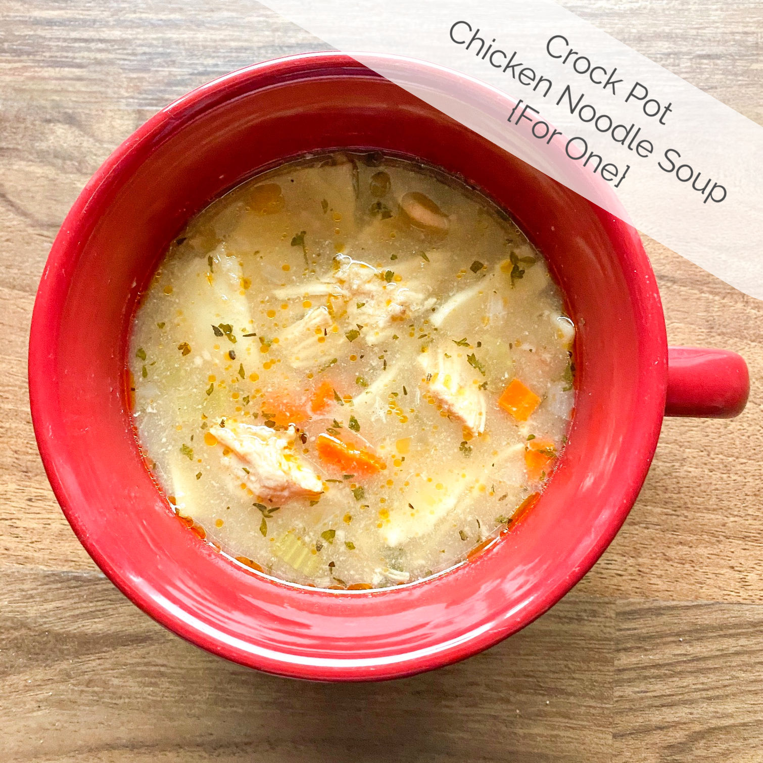 Crock Pot Chicken Noodle Soup for One! Katie Drane Blog